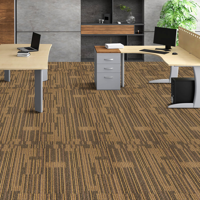 VEVOR 20'' W x 20'' L Level Cut And Loop Polyester Carpet Tile